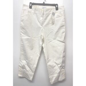 St. John's Bay‎ Capri's Pants Women's Size 16 Petite White Denim - Mid Rise  #37